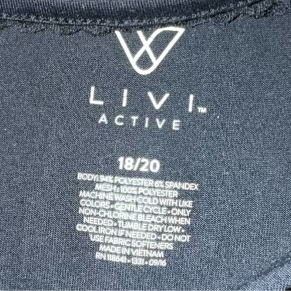 LANE BRYANT LIVI ACTIVE Long Sleeve Wicking Mesh Overlay Workout Top - 18/20 - Picture 8 of 12